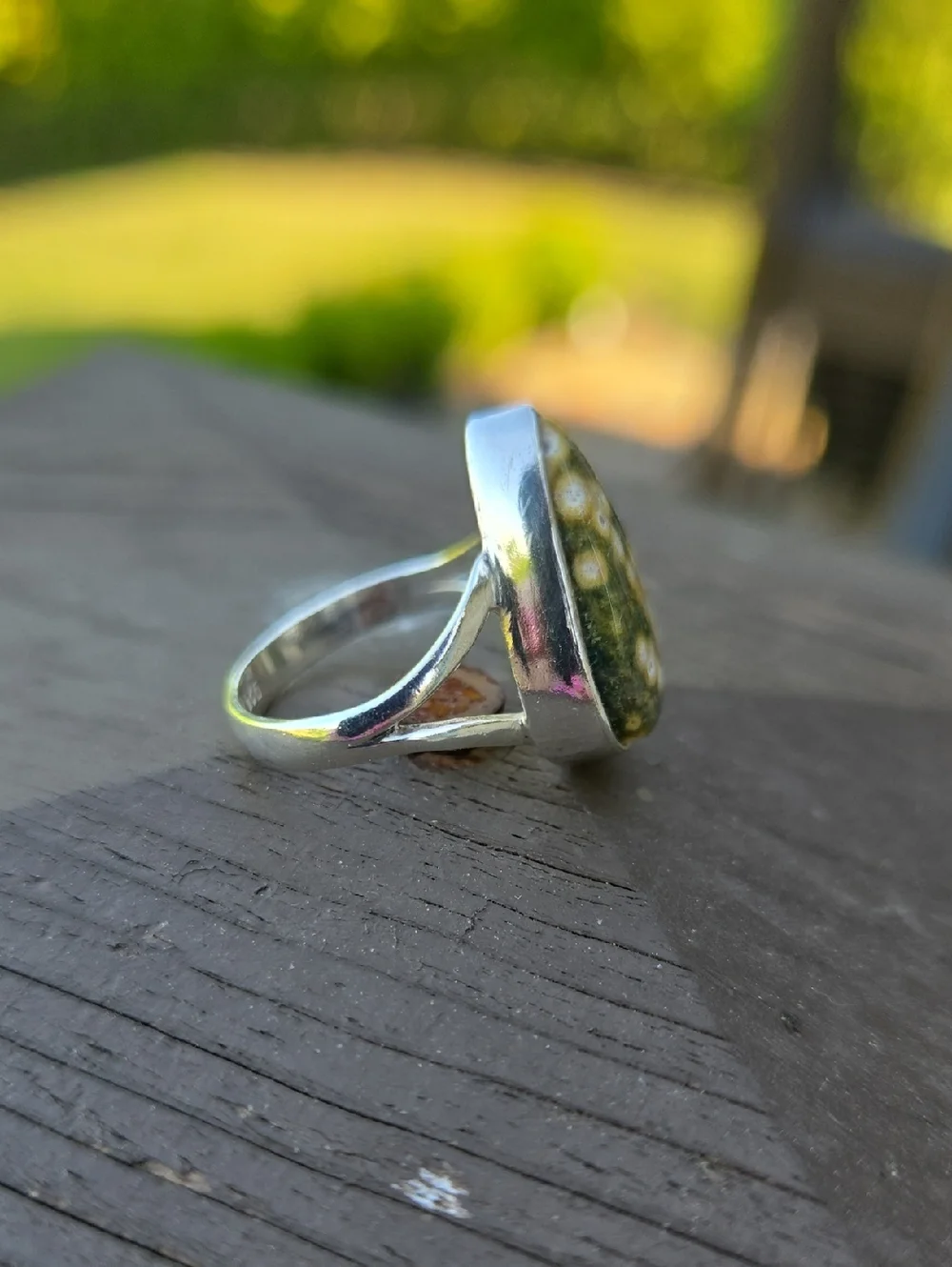 Ocean Jasper Solid Sterling Silver Ring